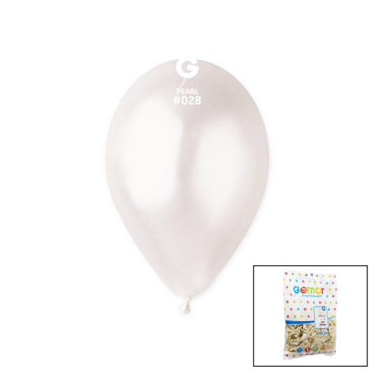 GM-110-28 METALİK - BEYAZ BALON 11&apos;&apos; - 28CM - 100 PARÇA