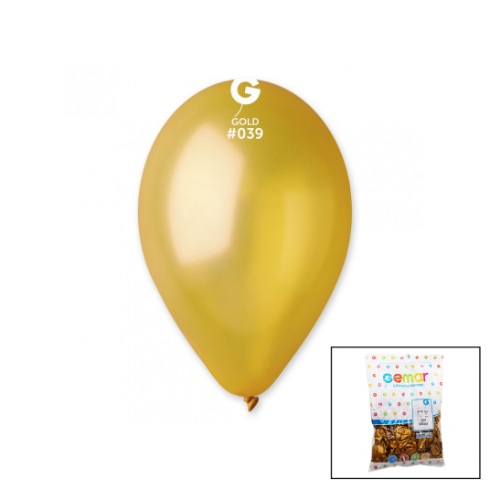 GM-110-39 METALİK - ALTIN BALON 11&apos;&apos; - 28CM - 100 PARÇA