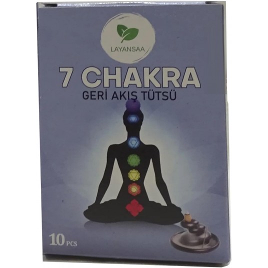 7 Chakra- 7 Çakra Kokulu Özel Aromalı Geri Akış Backflow Özel Aromalı Tütsü 10 Adet