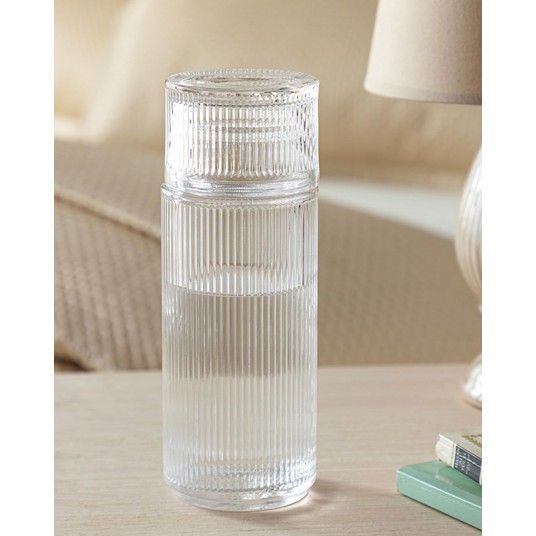 Home Striped Cam Başucu SÜRAHI 730 ml Şeffaf