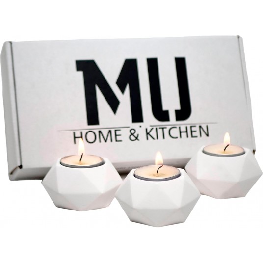 3'lü Set Tealight Mumluk - El Yapımı Beyaz Mumluk, Ev, Parti, Düğün, Masa Dekoru