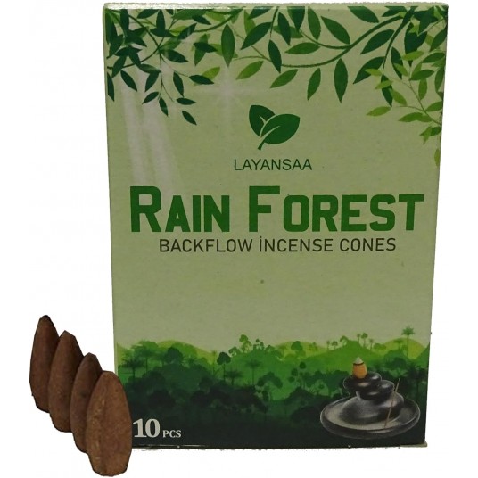 HD Rain Forest - Yağmur Ormanı - Meditasyon/Meditation Perfumed Özel Aromalı Special Collection Geri Akış Normal Boy Backflow Rain Forest - Yağmur ormanı - Cones Konik Tütsü Paket 10 Adet.