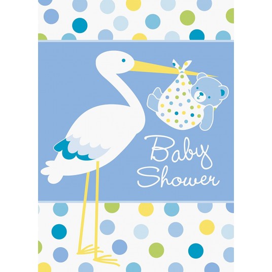 Baby Boy Stork Temalı Mavi Renk Baby er Dtiye 8 Adet