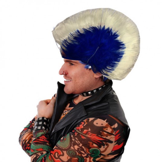 Mohican Mohawk Punk Peruk - 70 li 80 li Yıllar Peruk Model 9