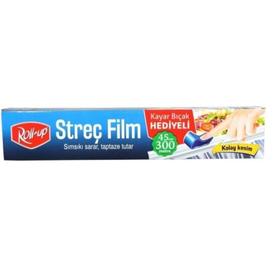 Roll Up Streç Film 45 cm x 300 m (kayar bıçak hediyeli)