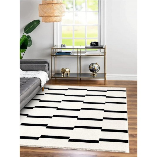 HOME Çift Taraflı Makinada Yıkanabilir Modern Desenli Dokuma Kilim Karessa 3 (80x120)