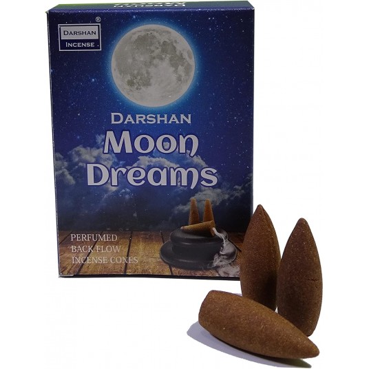 HD Moon Dreams - Ay Rüyaları - Meditasyon/Perfumed Meditation Özel Aromalı Special Collection Geri Akış Normal Boy Backflow HD Meditation Özel Aromalı Cones Konik Tütsü Paket 10 Adet