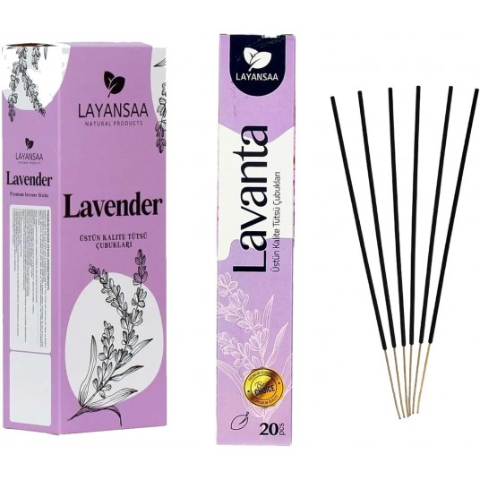 Lavanta (Lnder) Arınma Agarbatti Özel Aroma Kokusu 20 Adet 1 Paket Çubuk Tütsü