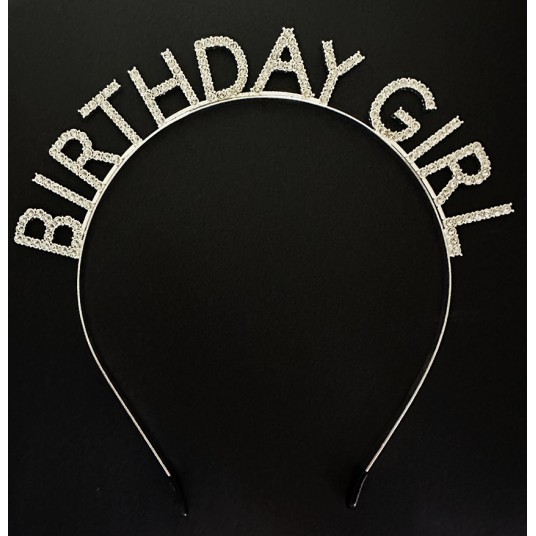 Gümüş Taşlı Birthday Girl Doğum Günü Tacı İthal Ürün A Kalite 17x16 cm