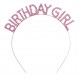 Pembe Renk Taşlı Parlak Birthday Girl Yazılı  16x17 cm