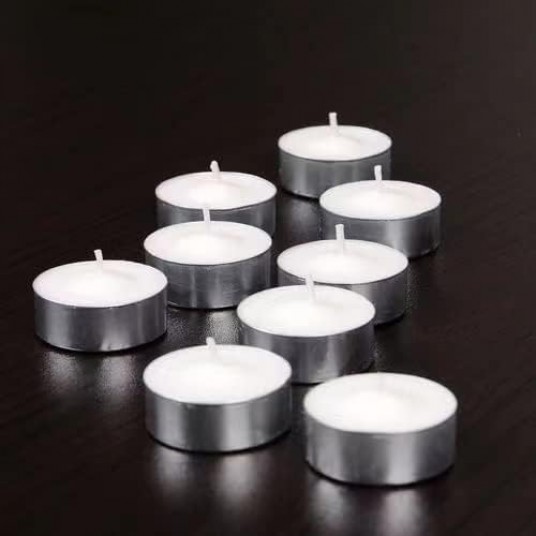 Tea Light Beyaz Mum 16 Adet Romantik Mum