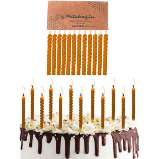 (12 adet) Balmumu Mum Doğal Petek Pasta Parti Mumu Doğym günü Nişan Kına Gecesi Beeswax Candle