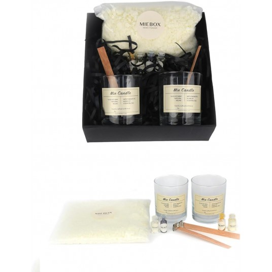 Kitleri - Aromaterapi Mum Yapım Seti - Kendin Yap Mum Malzemeleri (%100 Organik Aromaterapi Soya Mum Kiti, DIY Soy Candle Making Kit)