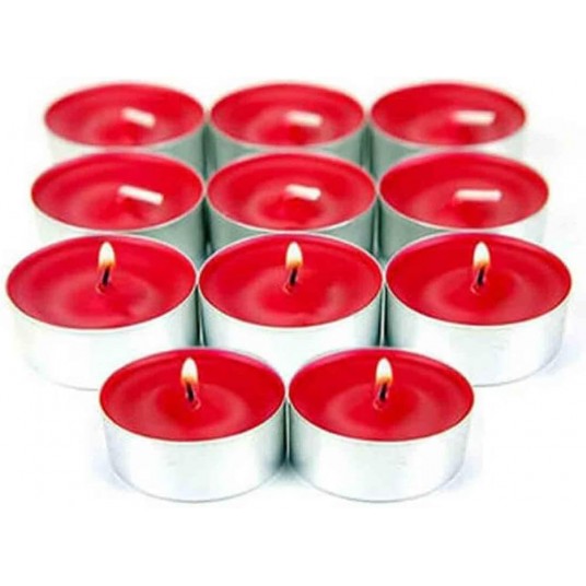 Kırmızı Renkli Tealight Mum Seti, 32'li Paket