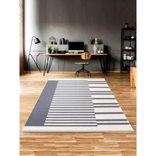 HOME Çift Taraflı Makinada Yıkanabilir Modern Desenli Dokuma Kilim Karessa 3 (80x120)