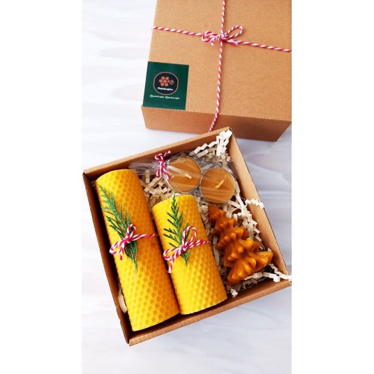 Doğal Petek Balmumu Mum Çam Ağacı Bal Mumu Mum Tealight Beeswax Candle