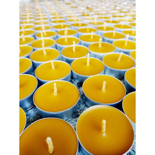 (12 Adet) Tealight Doğal Petek Balmumu mum Standart Boy Beeswax Candle