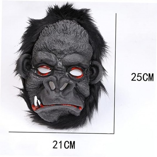 Lateks Goril Maskesi Maymun Maskesi Et Maskesi Orangutan Siyah Saçlı 4 No