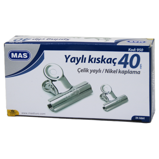 BEYAZ METAL KISKAÇ 40 MM 24 PARÇA  YAYLI CİLT KISKAÇI